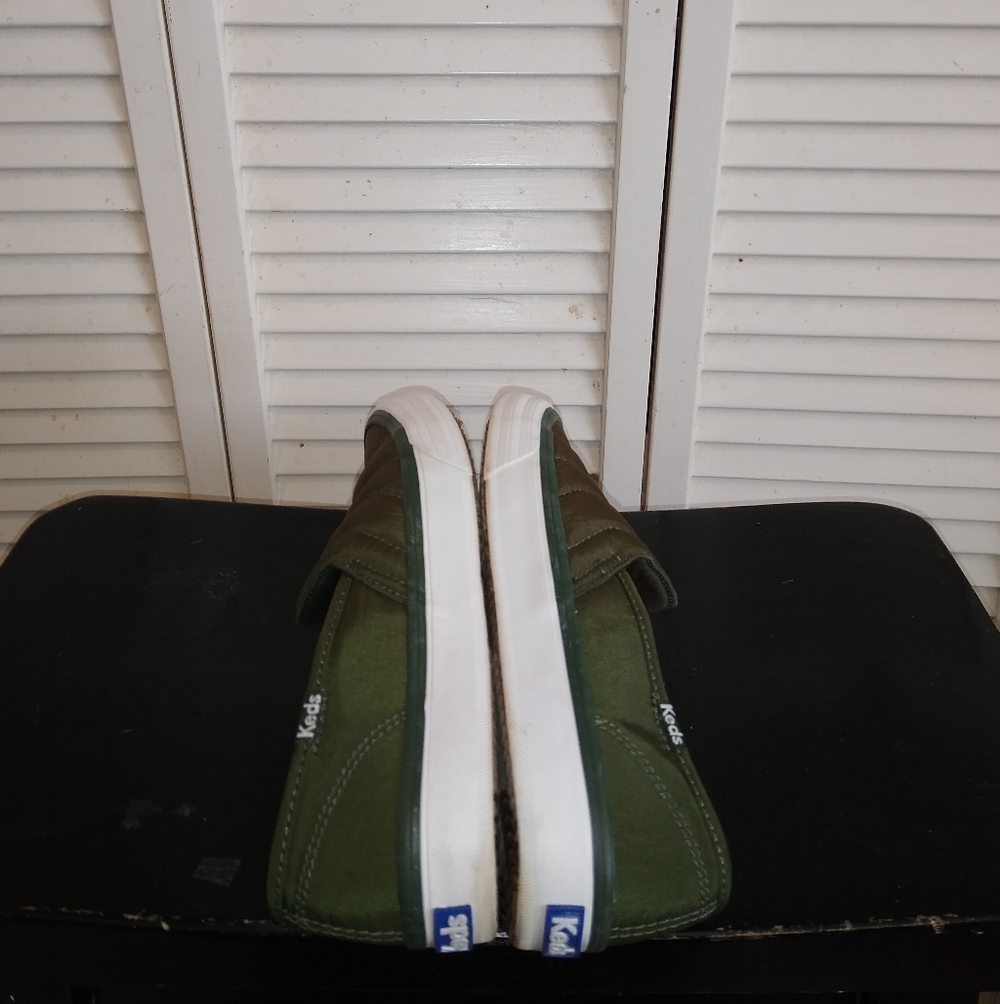 Keds Olive Green Quilted Slip-On Sneakers Size 7 Softerra Comfort - Picture 6 of 9